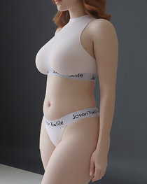 Sheer Fitted Sports Tank Top with Thong Set