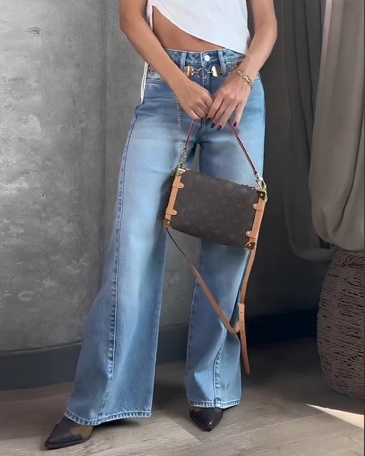 Women's High-waisted Tummy-control Washed Denim Jeans