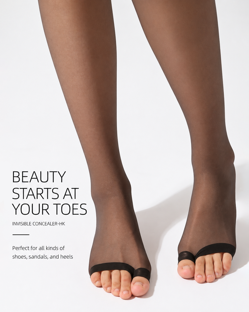 Ultra-Thin Open-Toe Sheer Pantyhose Secondary image