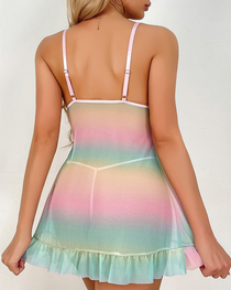 Sheer Mesh Ombre Lingerie Babydoll Set