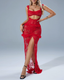 Sexy Cutout Lace Ruffle Nightdress