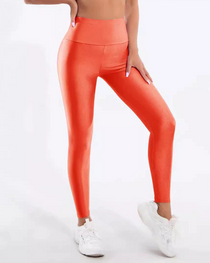 High-Waisted Elastic Colorful Glossy Solid Color Sports Yoga Tights