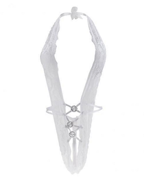 Sexy Lace Strappy Rhinestone-Embellished Bodysuit