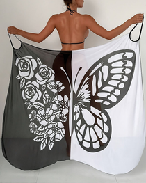 Bohemian Beach Vacation Color-Block Butterfly Beach Dress
