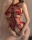 Sexy Lace Open-chest Cheongsam Open-crotch Bodysuit Nightgowns