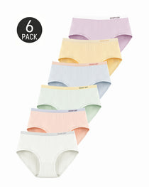 Multi-pack Pure Cotton Colorblock Ribbed Seamless Briefs