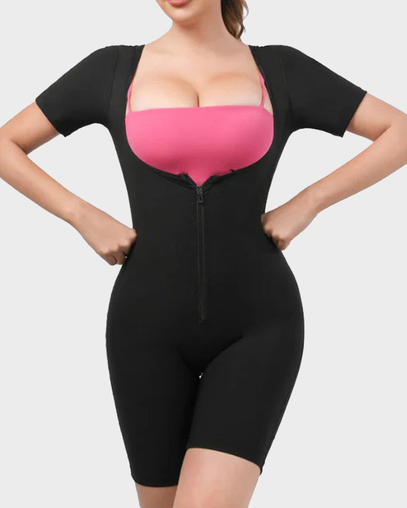 Women's Fitness Sweat-Inducing Zip-Up Bodysuit Secondary image