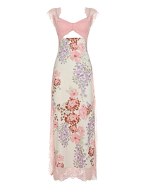 Sexy Floral Lace Cutout Bodycon Dress