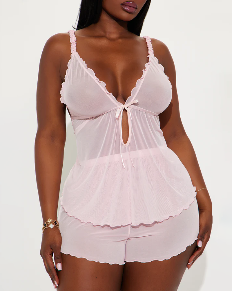 Sexy Sheer Mesh Loungewear Pajama Set