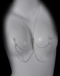 Sexy Rhinestone Metal Chain Nipple Clamps Body Chain
