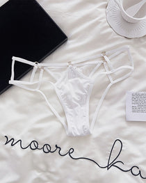 Cutout Crossover Strap Thongs