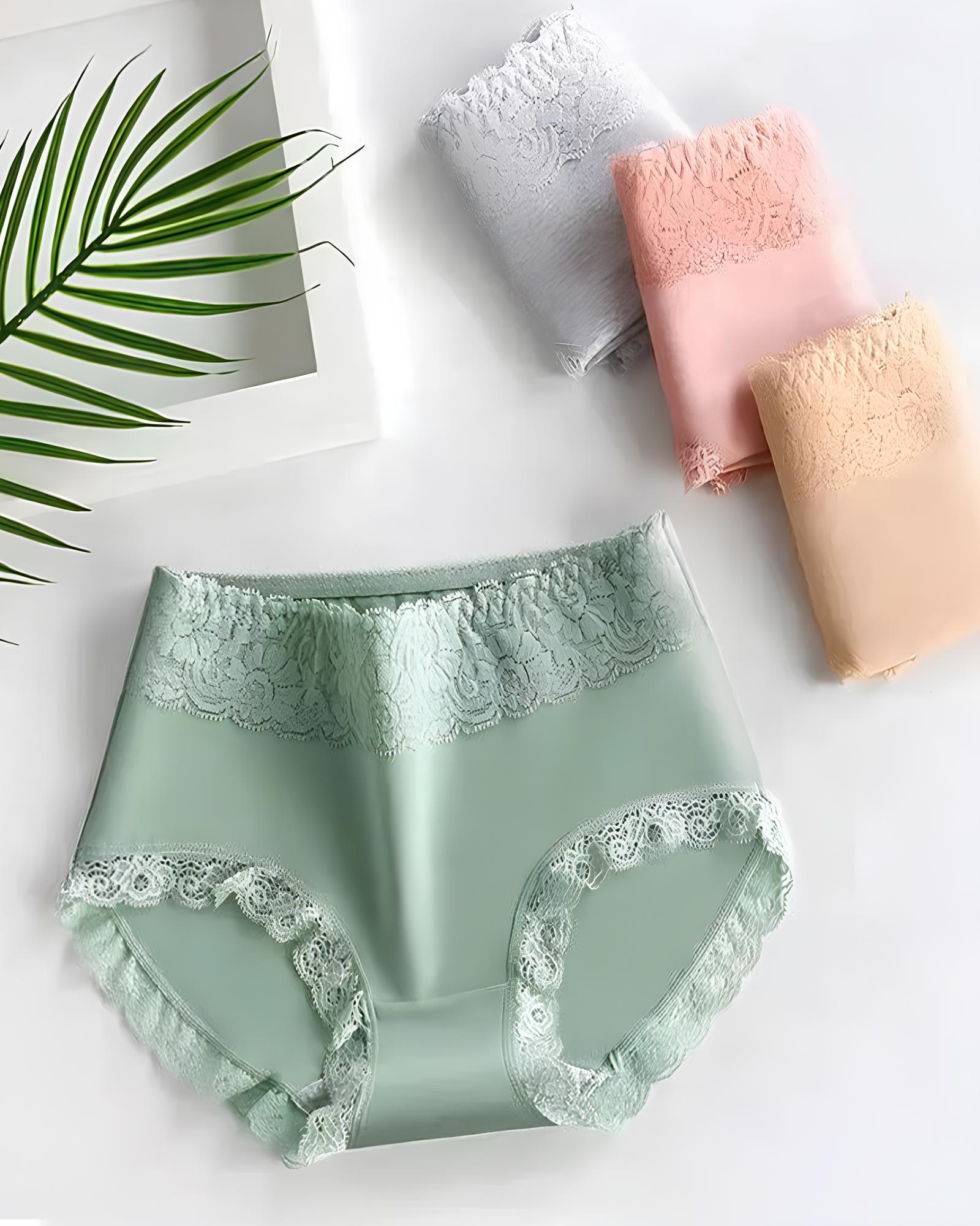 Women's Pure Cotton Breathable Skin-friendly Lace Trim Tummy Control Panties Main image