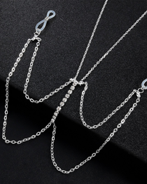 Sexy Rhinestone Metal Chain Nipple Clamps Body Chain