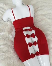 Plus Size Sexy & Comfortable Cutout Lingerie Nightdress with Bow Detail