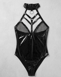 Sexy Witch Faux Leather Bodysuit