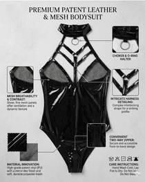 Sexy Witch Faux Leather Bodysuit