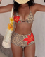 Printed Halter Tie Two-Piece High-Waist Bikini Set