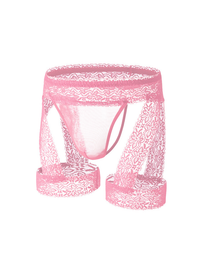 Sexy Men's Lace Thigh Strap Thong