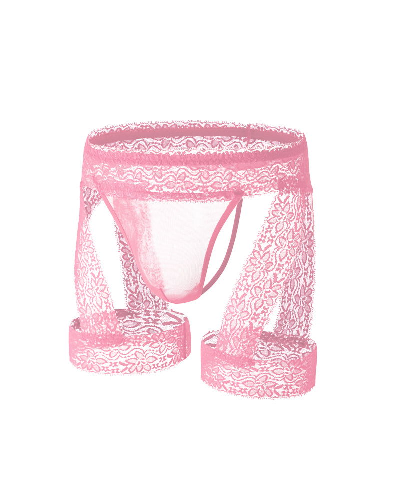 Sexy Men's Lace Thigh Strap Thong