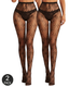 2-Pack Bow-Decorated Fishnet Stockings