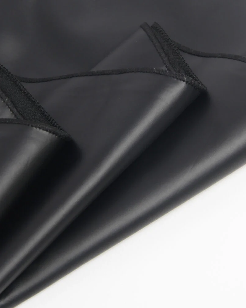 Sexy Halter Patent Leather Deep V Lingerie Dress