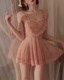 Sexy Lace Back Slit Nightgowns with Open-Back Design