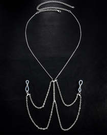 Sexy Rhinestone Metal Chain Nipple Clamps Body Chain