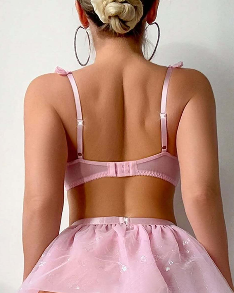 Sexy Beaded Chain Sheer Mesh Lingerie Set Secondary image