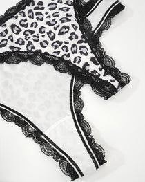Rose Print Lace Trim High-Stretch Comfort Mid-Rise Women's Panties