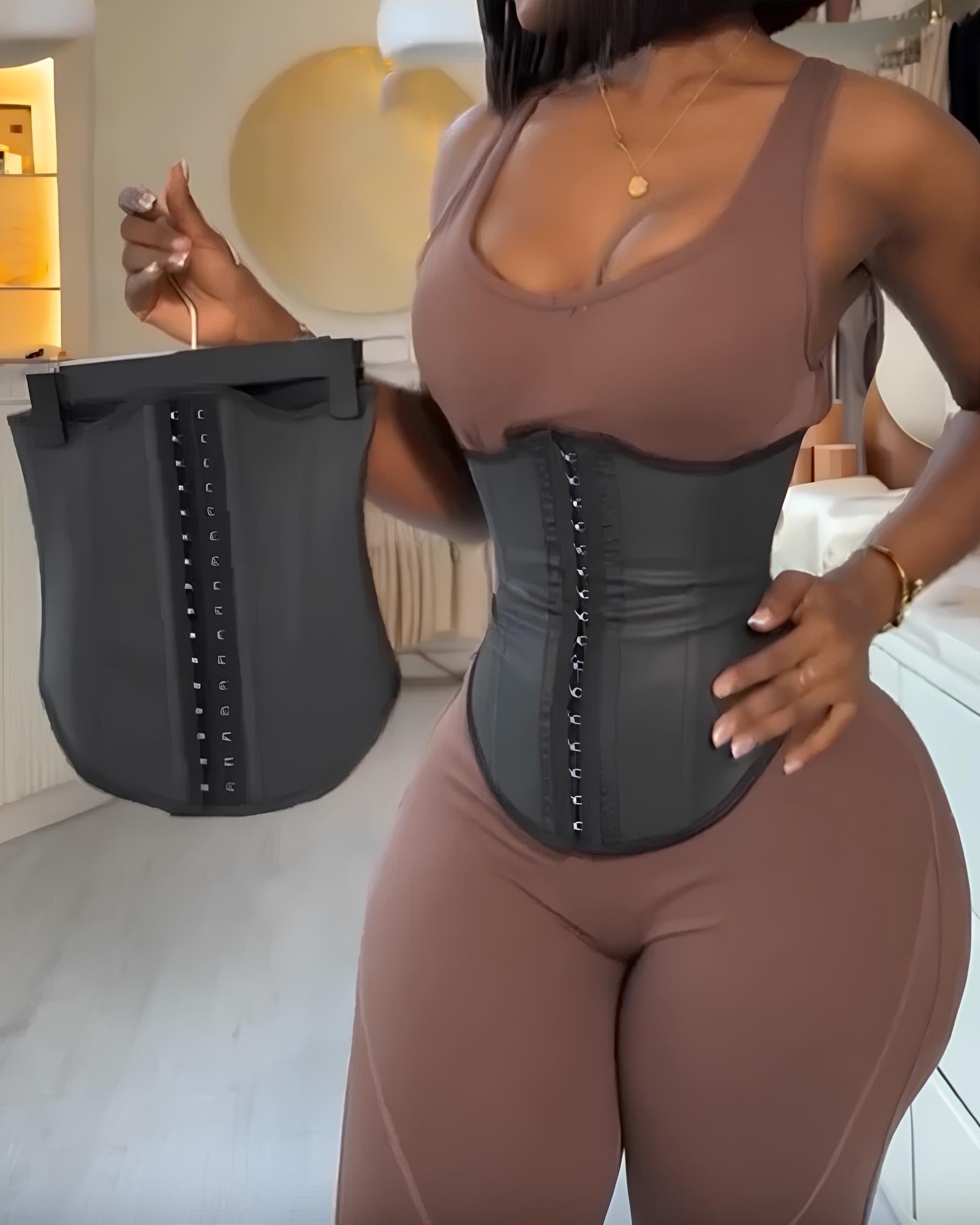 Artificial Leather Buckle Closure Waist Shaper Belt Secondary image