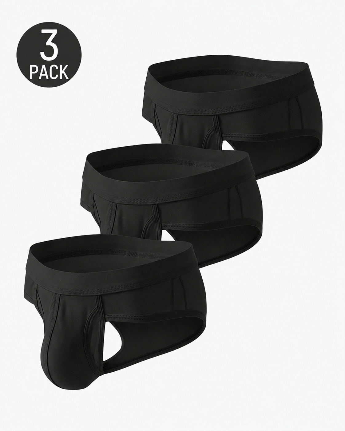 Multi-Pack Men's Ice Silk Breathable Side Open No-Removal Briefs