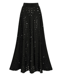 Black One-Shoulder Tummy Control Laser-Cut Floral Swimsuit Set