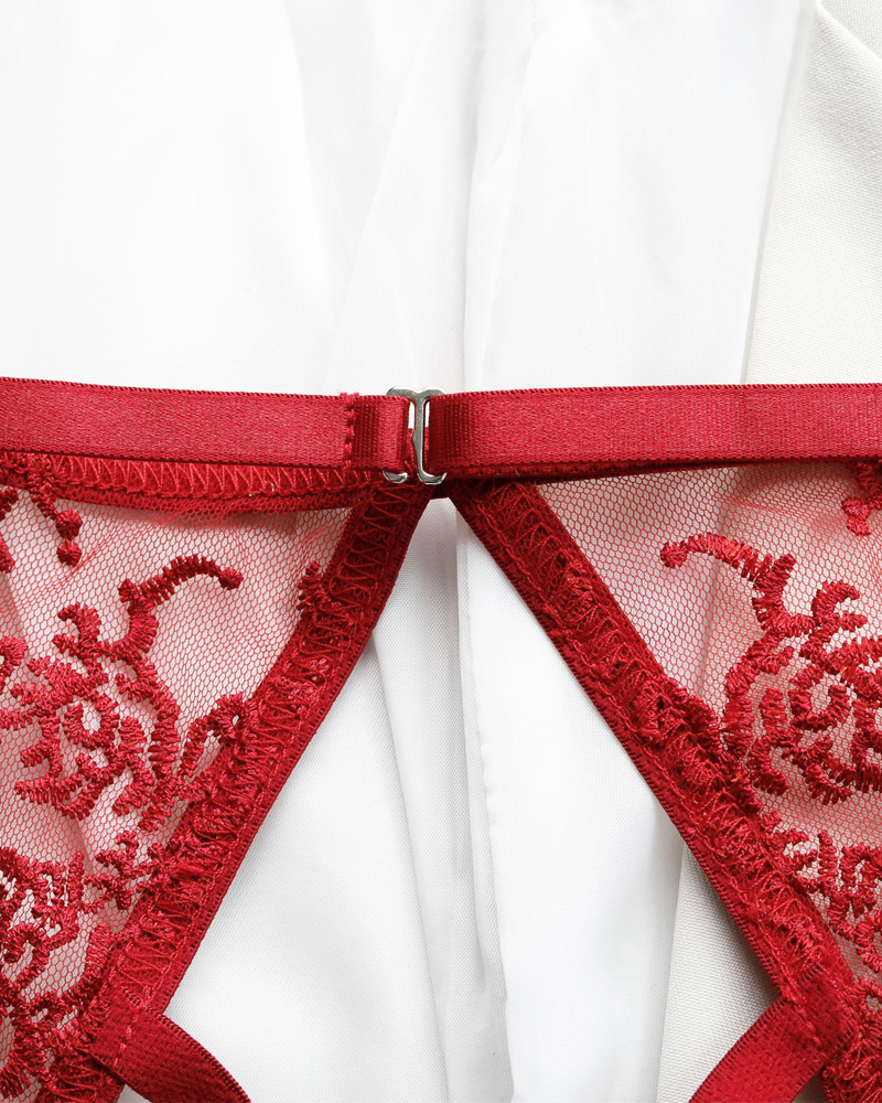 Sexy Halter Embroidered Strappy Bodysuit