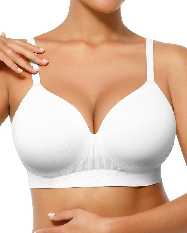 Women's Solid Color No-Wire Push-Up Seamless Comfortable Full Cup Bra Main image