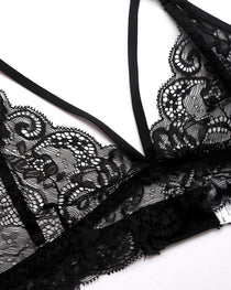 3 Piece Sets Lace Bralette, Skirt with Panty