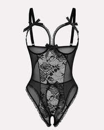 Crotchless Lace Mini Bodysuit