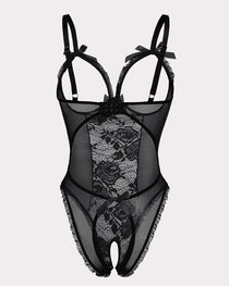 Crotchless Lace Mini Bodysuit