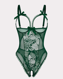 Crotchless Lace Mini Bodysuit