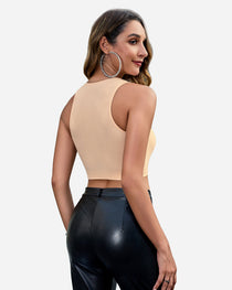 Fishnet Top Cut Out Crop Tank Top