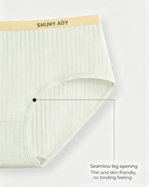 Multi-pack Pure Cotton Colorblock Ribbed Seamless Briefs
