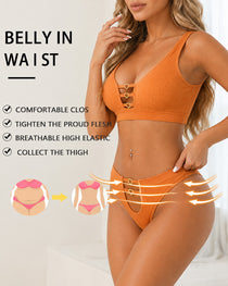 Sexy Openwork Seamless Breathable Vest Bra and Thong Set