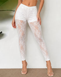 Women's Sexy Lace Mesh Hollow-Out Long Pants