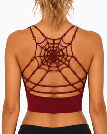 Sexy Spider Web Sleeveless Backless Tank Top
