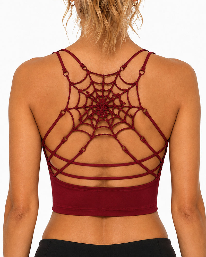 Sexy Spider Web Sleeveless Backless Tank Top