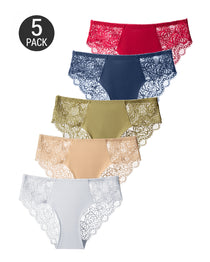 5-Pack Sexy See-through Floral Lace Seamless Panties