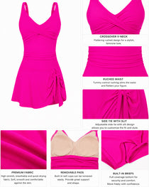 Deep V Crossover Swimsuit Dress