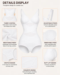 Sexy Deep V Cross Mesh Breathable Tummy-control Bodysuit Shapewear