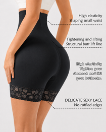 High Waist Tummy Control Zipper Hip-lifting Shaping Shorts