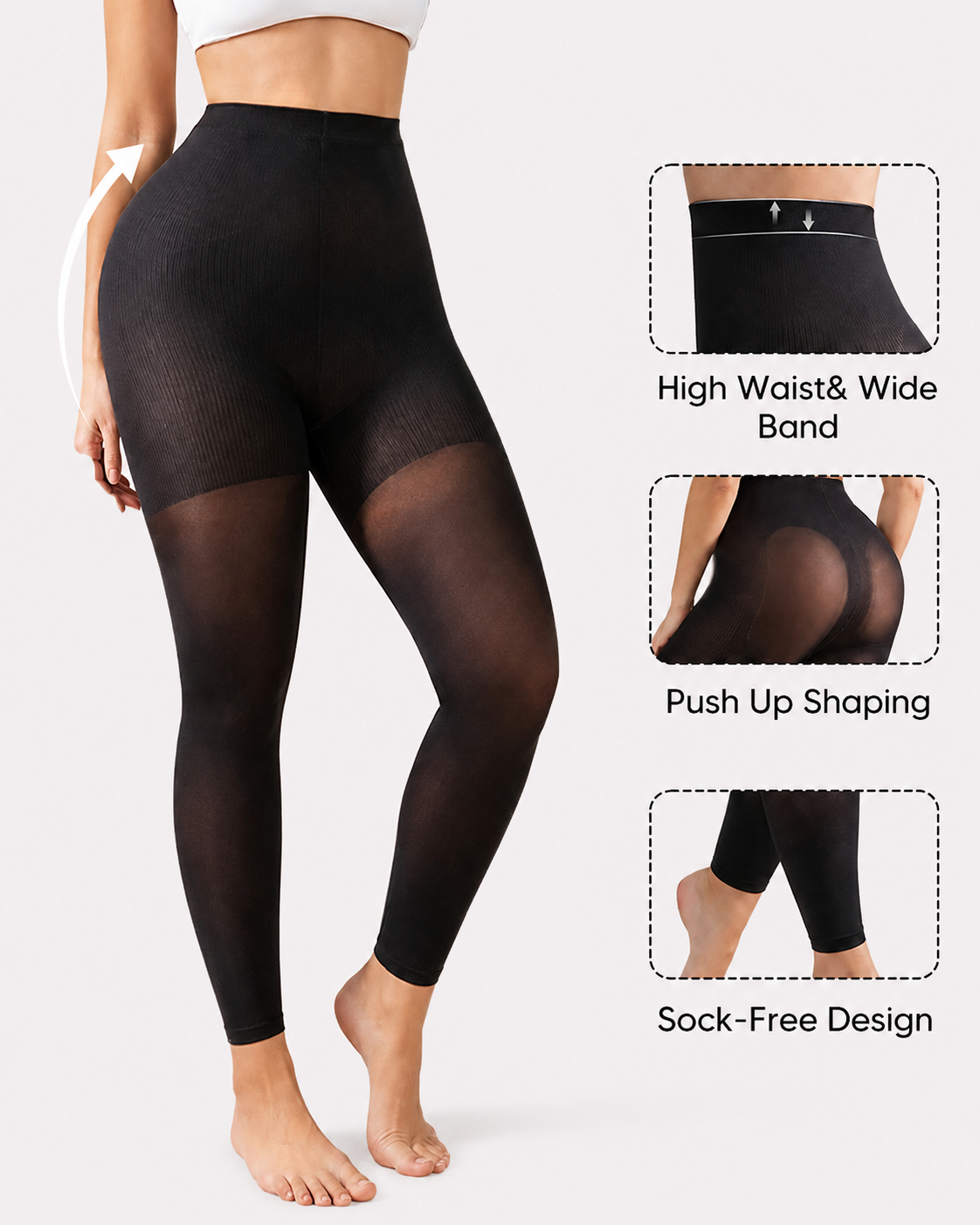 Women's Seamless Elastic Compression Pantyhose