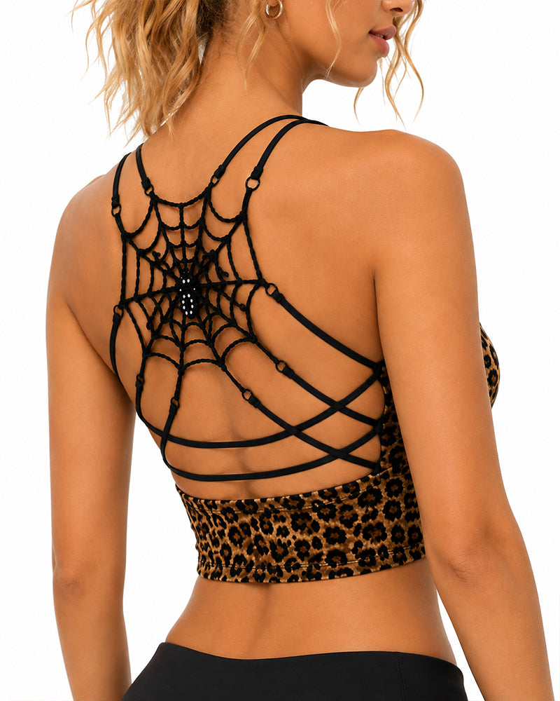 Sexy Spider Web Sleeveless Backless Tank Top
